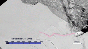 Animation of the Growth of the Crack in the Larsen C Ice Shelf