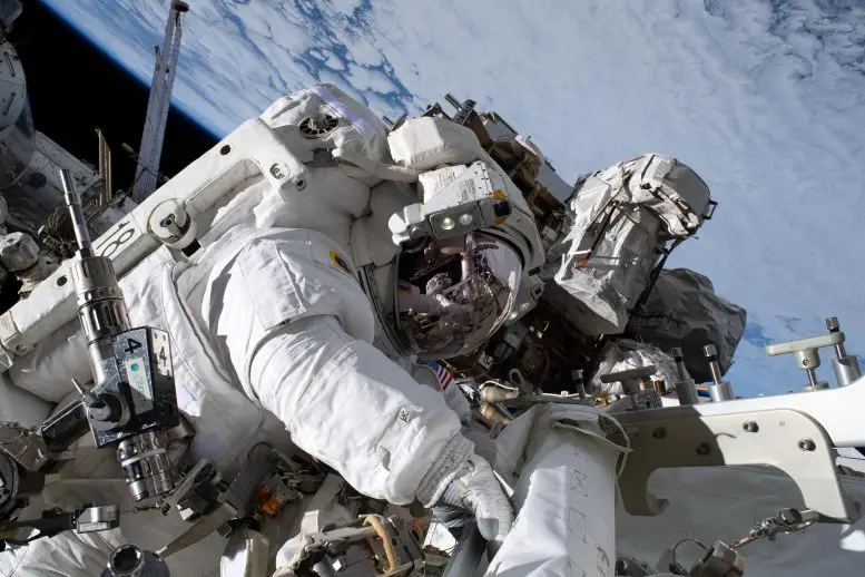 Astronaut Nicole Mann During Her First Spacewalk