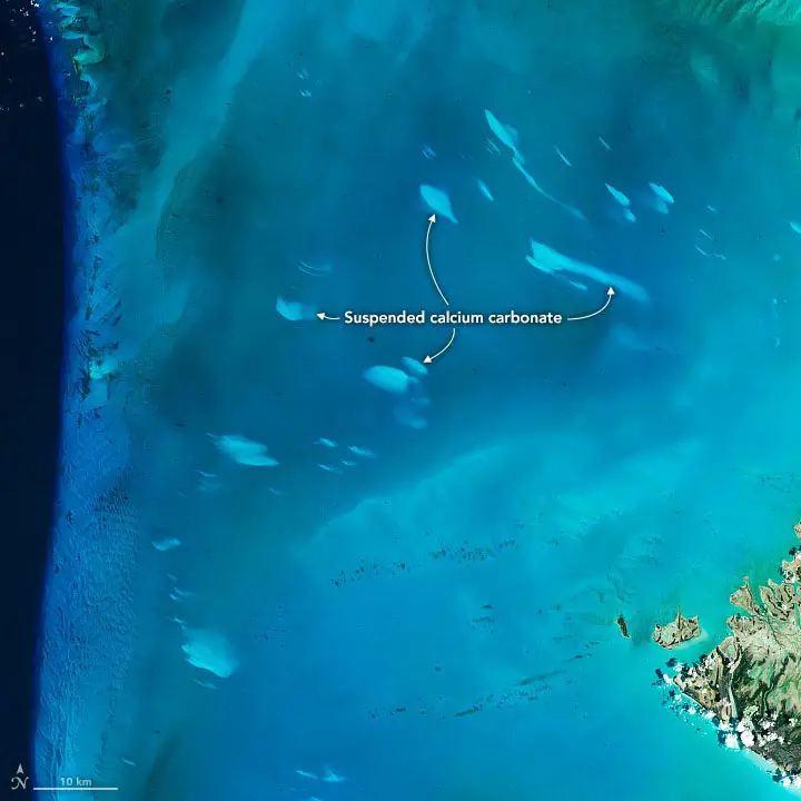 Bahama Banks White Patches of Water Annotated