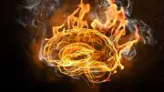 Brain Fire Neuroscience Disease Concept