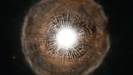 Bright Star U Camelopardalis Surrounded by Shell of Gas