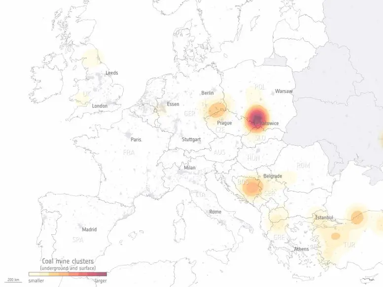 Coal Mine Clusters Map