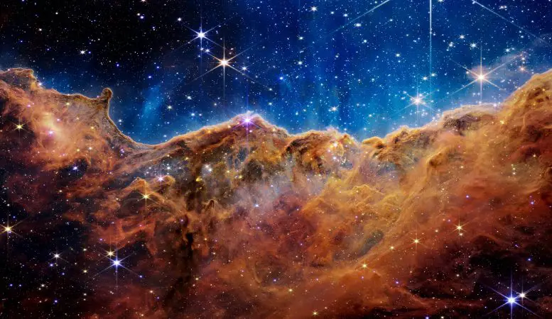 “Cosmic Cliffs” in the Carina Nebula (Webb NIRCam Image)