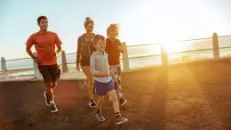 Family Walking Jogging Exercise Outside