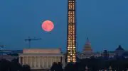 Harvest Moon Rises Over Washington