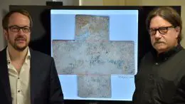 Professors David Citrin and Alexandre Locquet With Funerary Cross