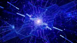 Quantum Technology Particle Physics Concept