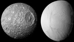 Saturn's Moons Mimas and Enceladus