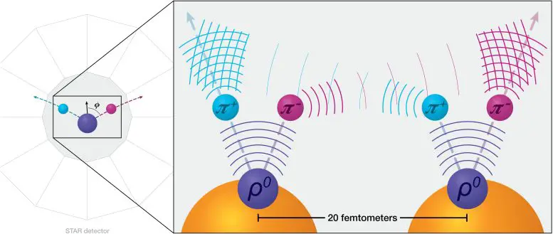 Schematic of Measurement Showing Entangled Particles